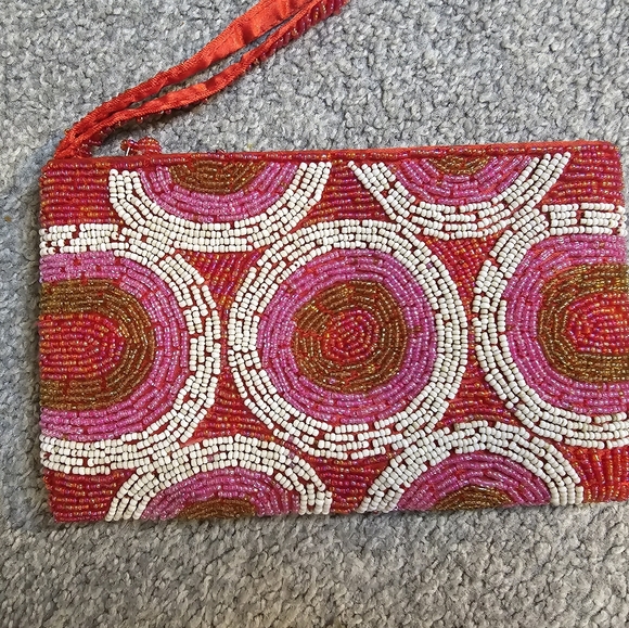 Red Pink White Beaded Wristlet Girlhoodcore Cottagecore Countryside Chic - Picture 2 of 6